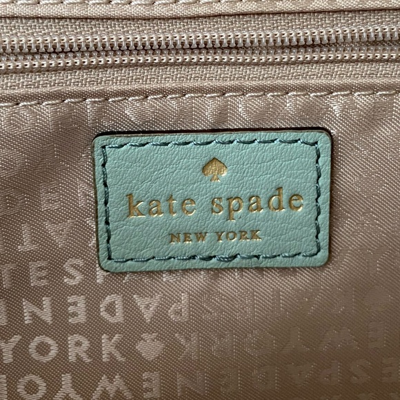 Kate Spade Mint Green Leather Perforated Flap Shoulder Bag - Picture 12 of 14